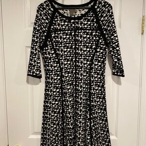 Taylor Monochrome Patterned Long Sleeve Dress